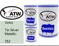 Preview: Volvo, Tin Silver Metallic, 352: 500ml Lackdose + 500ml Klarlack + 250ml Härter - Set, von ATW Autoteile West.